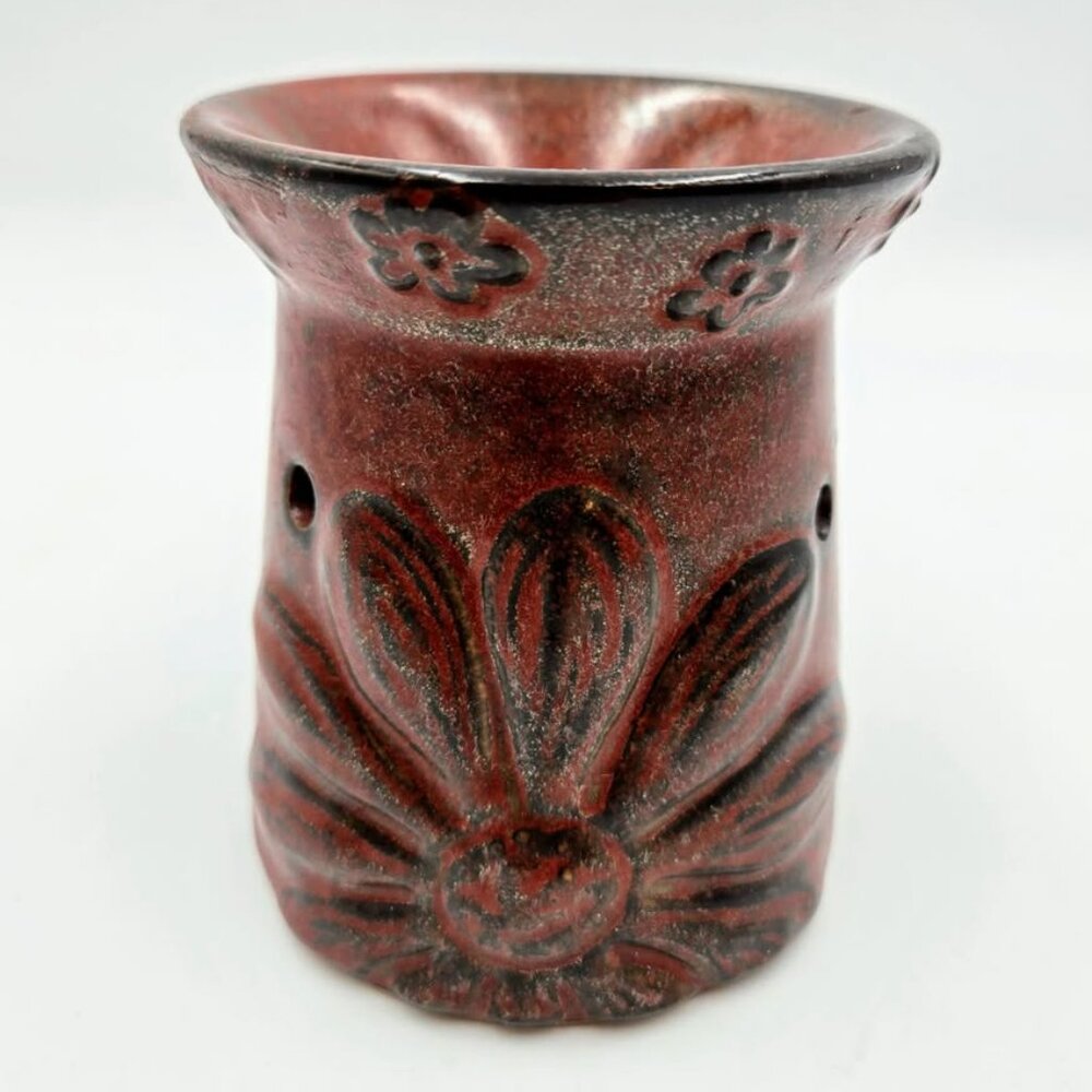 Scentsy Red Rust Sunflower Wax Warmer Plug In Globe Only Read